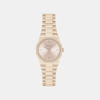 Women Quartz Beige Dial Analog Stainless Steel Watch 25100144
