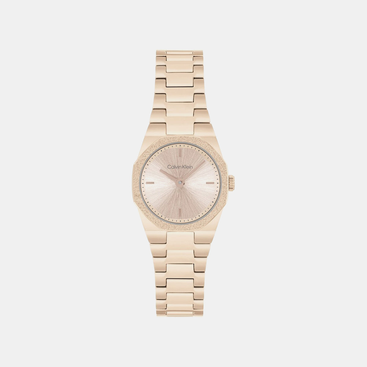 Geometric Elegance Women Quartz Beige Dial Analog Stainless Steel Watch 25100144