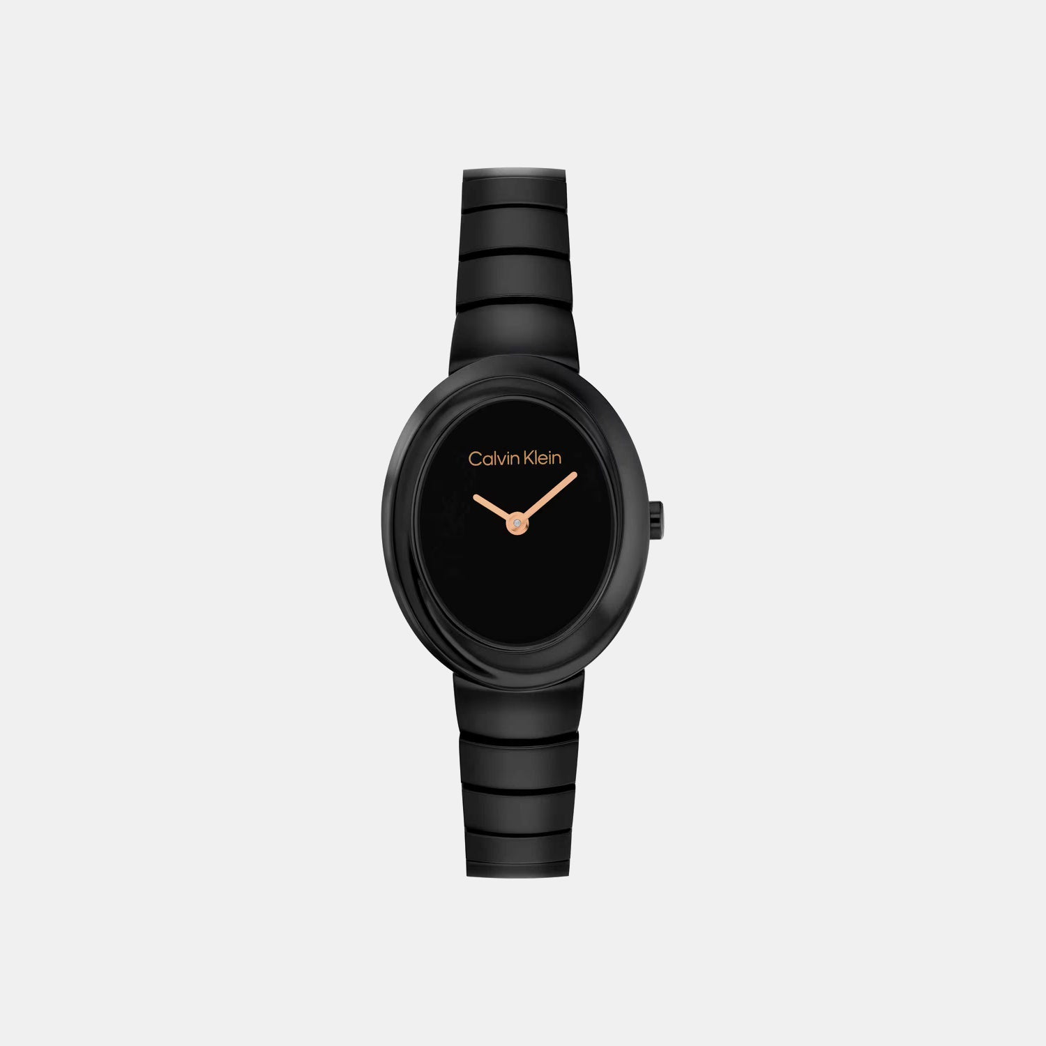 Twisted Bezel Women Quartz Black Dial Analog Stainless Steel Watch 25100150