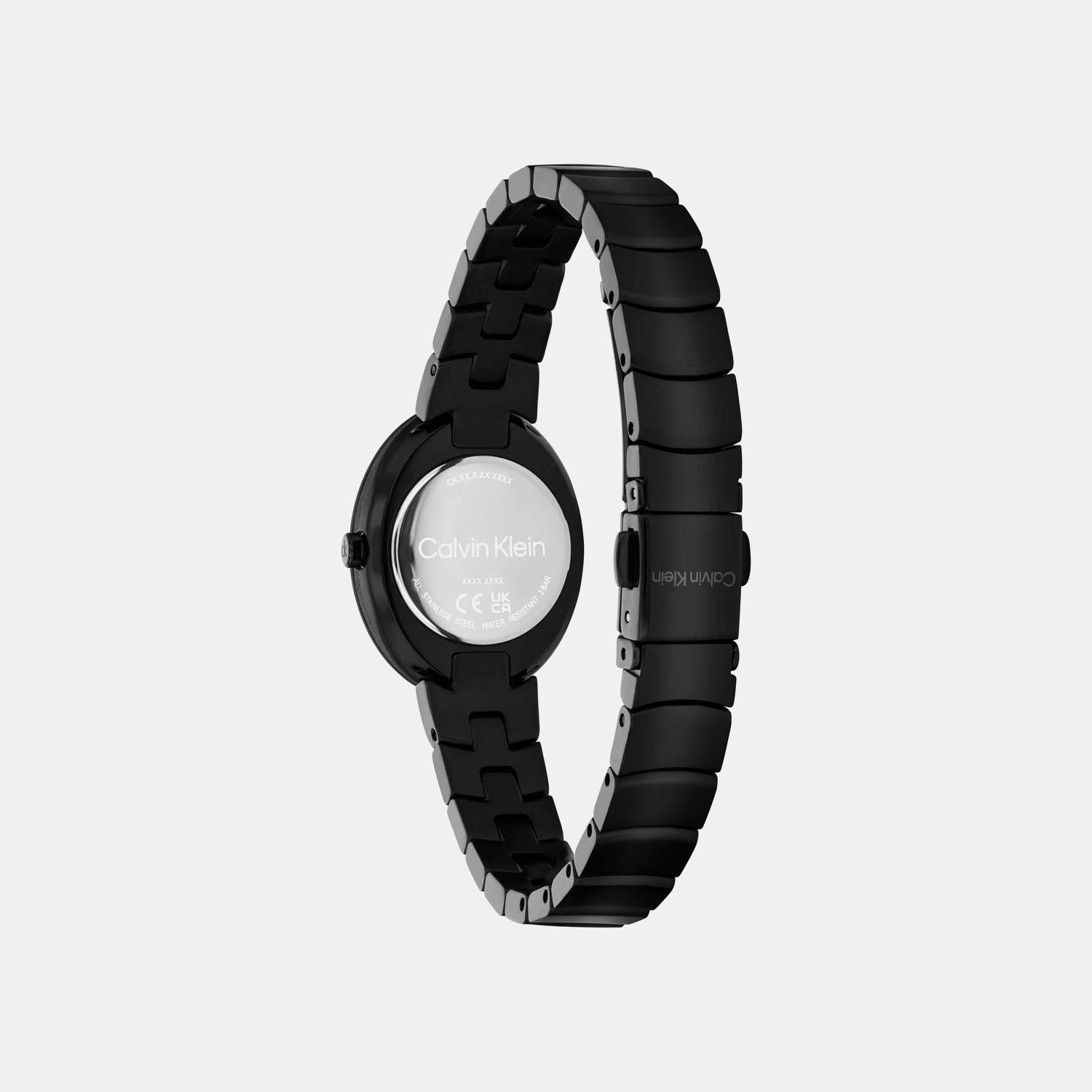 Twisted Bezel Women Quartz Black Dial Analog Stainless Steel Watch 25100150