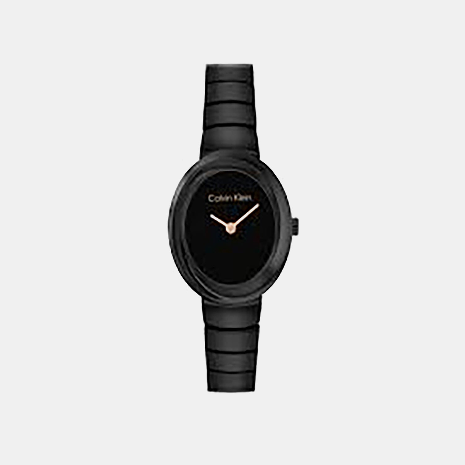 Twisted Bezel Women Quartz Black Dial Analog Stainless Steel Watch 25100150