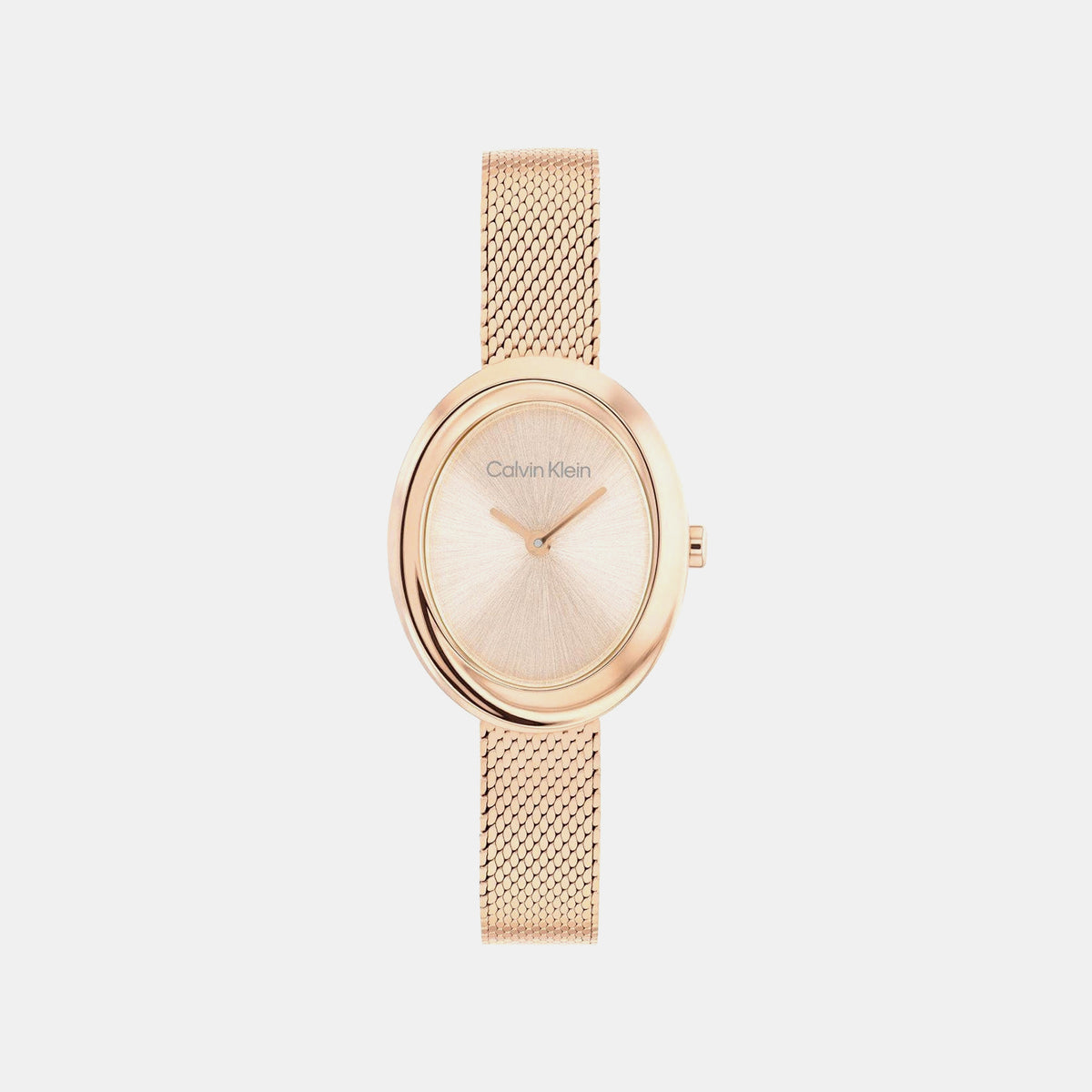 Twisted Bezel Women Quartz Gold Dial Analog Mesh Watch 25100153