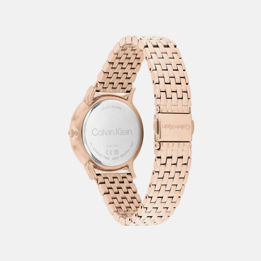 Luxe Women Quartz Pink Dial Analog Stainless Steel Watch 25100170