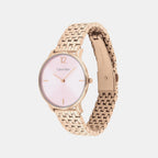 Luxe Women Quartz Pink Dial Analog Stainless Steel Watch 25100170