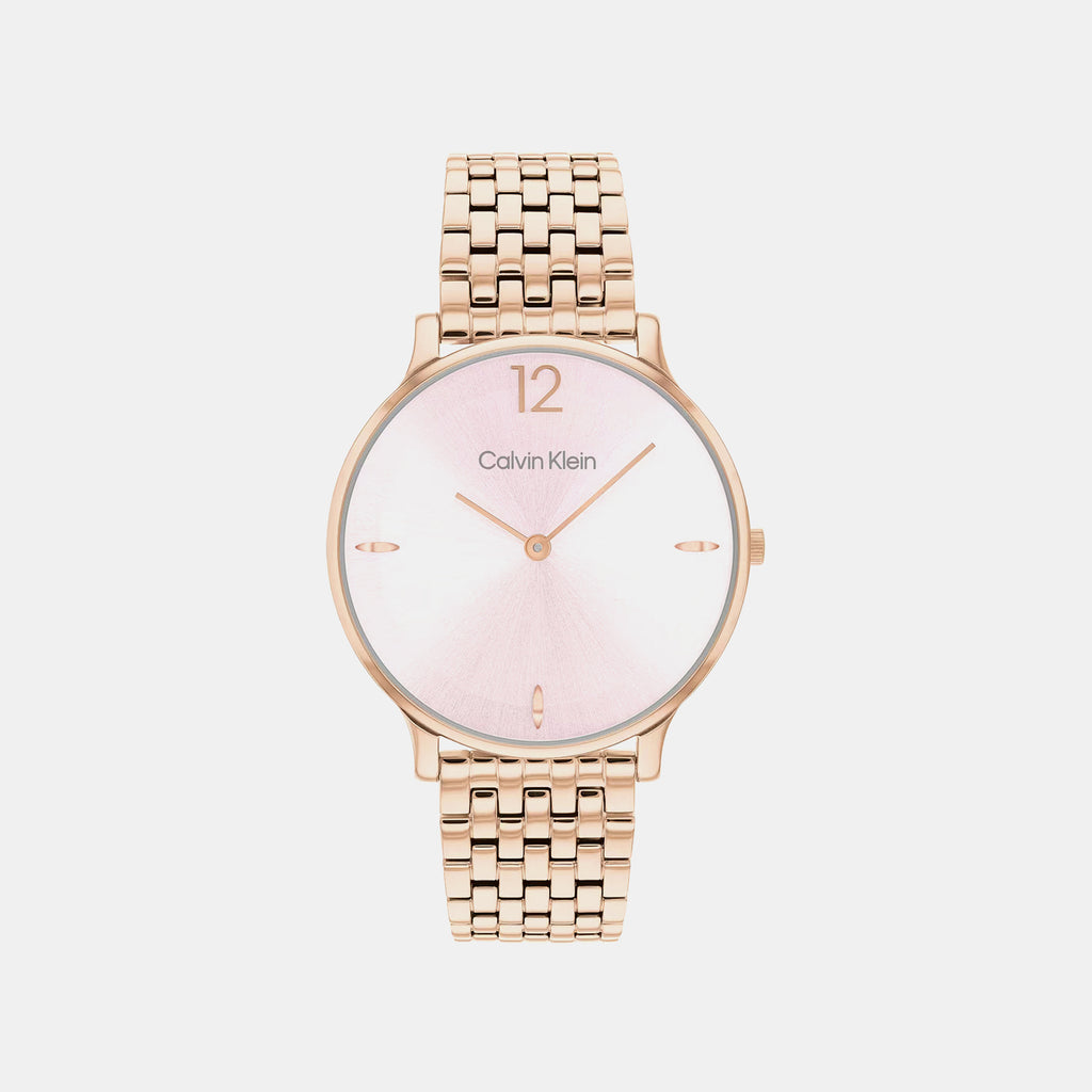 Luxe Women Quartz Pink Dial Analog Stainless Steel Watch 25100170
