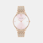 Luxe Women Quartz Pink Dial Analog Stainless Steel Watch 25100170