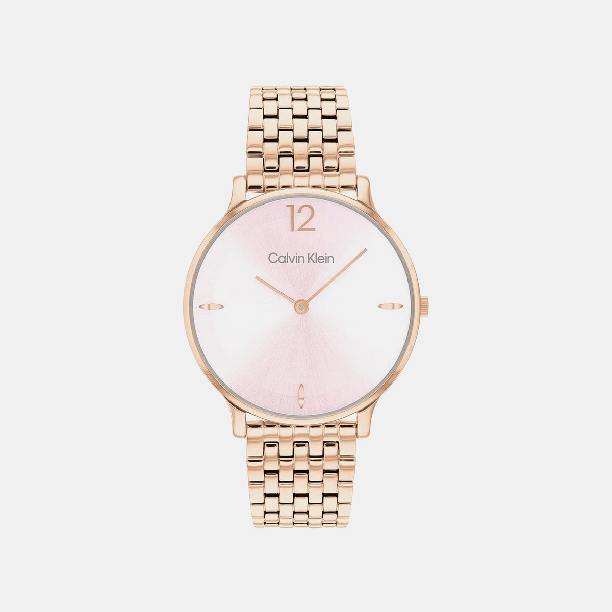 Luxe Women Quartz Pink Dial Analog Stainless Steel Watch 25100170