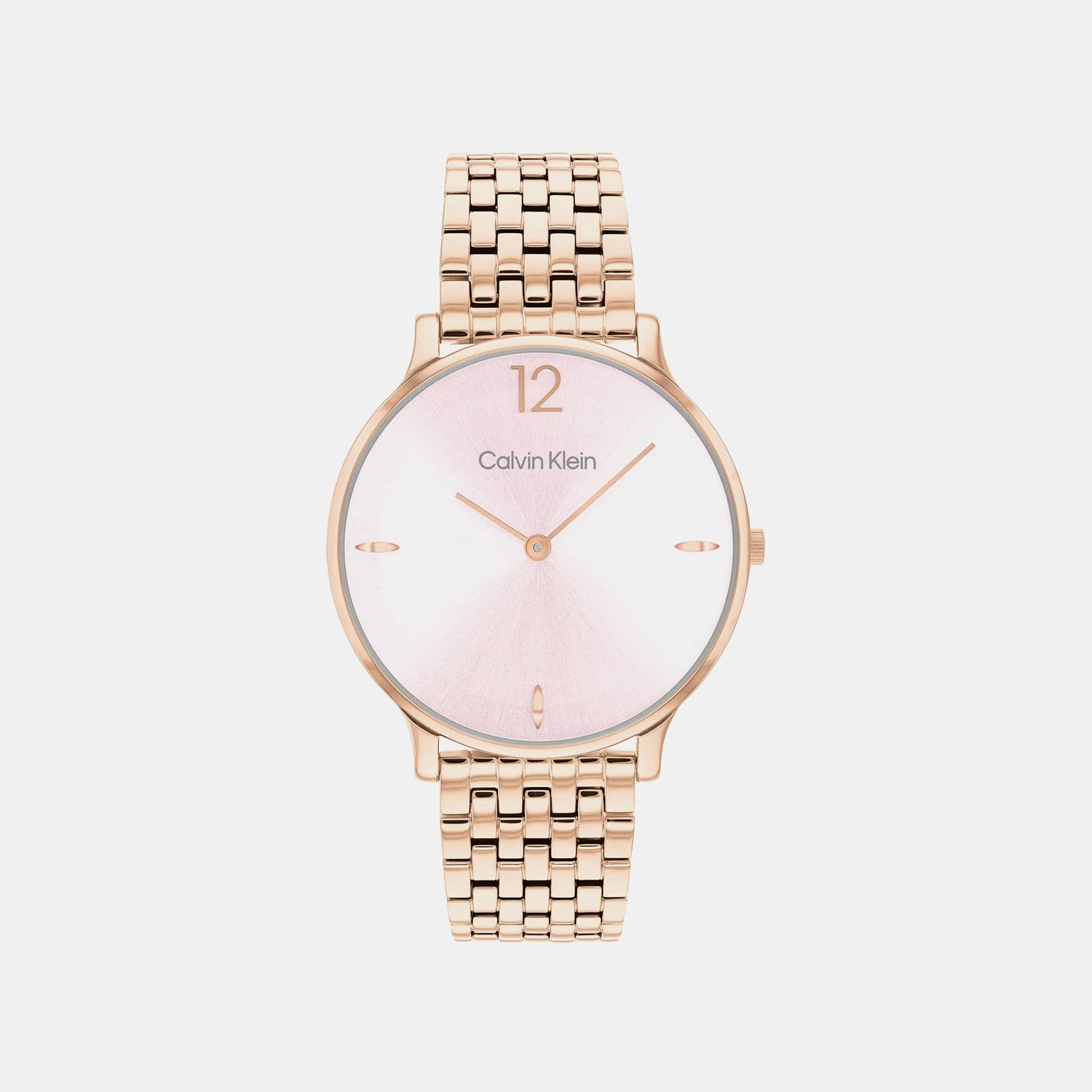 Luxe Women Quartz Pink Dial Analog Stainless Steel Watch 25100170