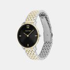 Luxe Women Quartz Black Dial Analog Stainless Steel Watch 25100171