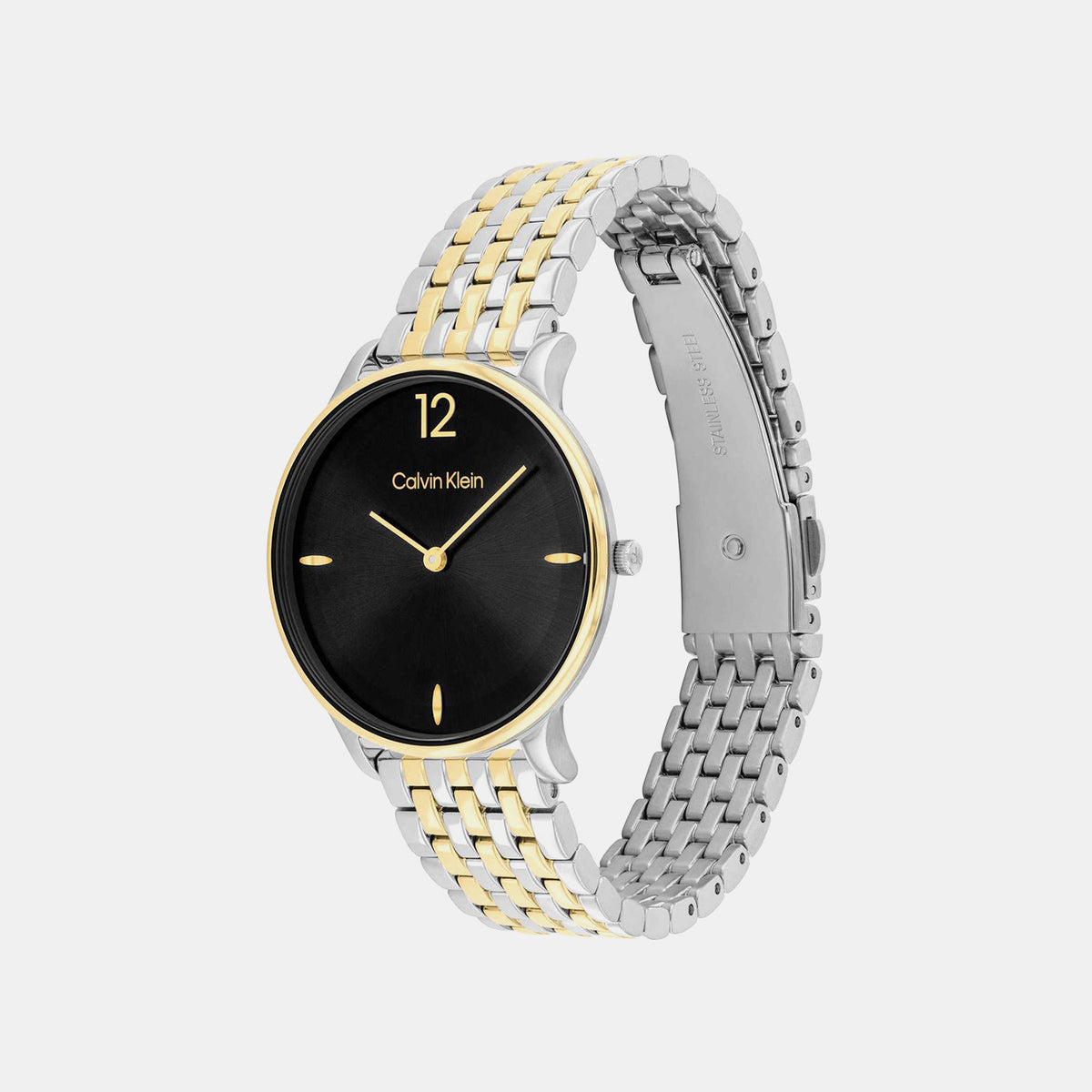 Luxe Women Quartz Black Dial Analog Stainless Steel Watch 25100171