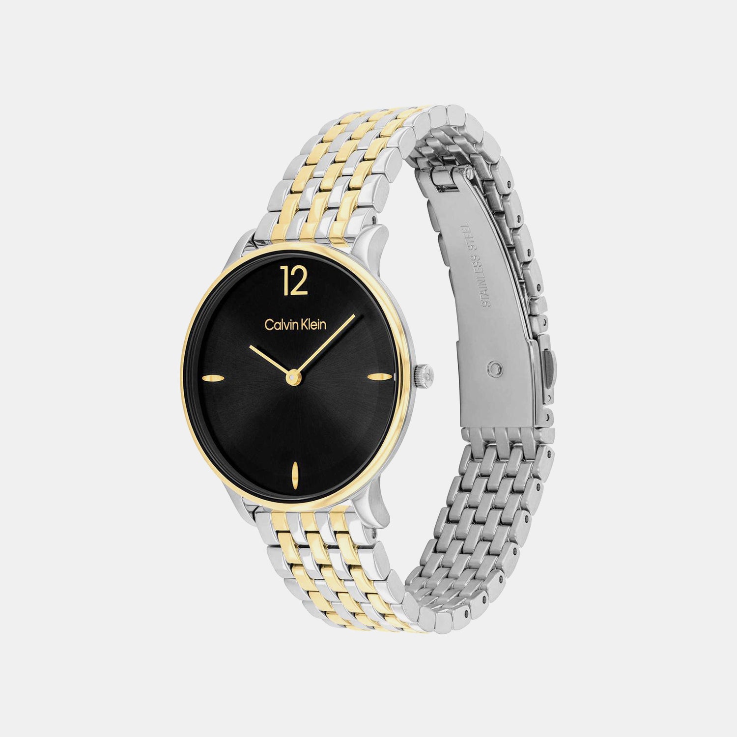 Luxe Women Quartz Black Dial Analog Stainless Steel Watch 25100171