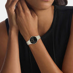 Luxe Women Quartz Black Dial Analog Stainless Steel Watch 25100171