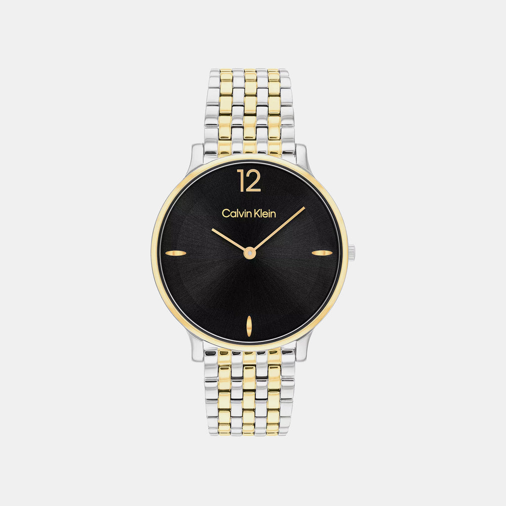 Luxe Women Quartz Black Dial Analog Stainless Steel Watch 25100171