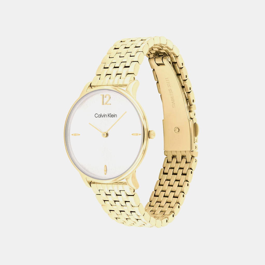 Luxe Women Quartz White Dial Analog Stainless Steel Watch 25100172