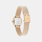 Euphoria Women Quartz Rose Gold Dial Analog Mesh Watch 25100175