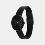 Euphoria Women Quartz Black Dial Analog Mesh Watch 25100176