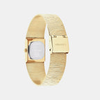 Sophisticated Square Women Quartz Champagne Dial Analog Stainless Steel Watch 25100178