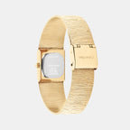 Sophisticated Square Women Quartz Champagne Dial Analog Stainless Steel Watch 25100178