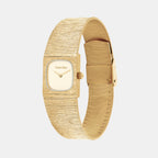 Sophisticated Square Women Quartz Champagne Dial Analog Stainless Steel Watch 25100178