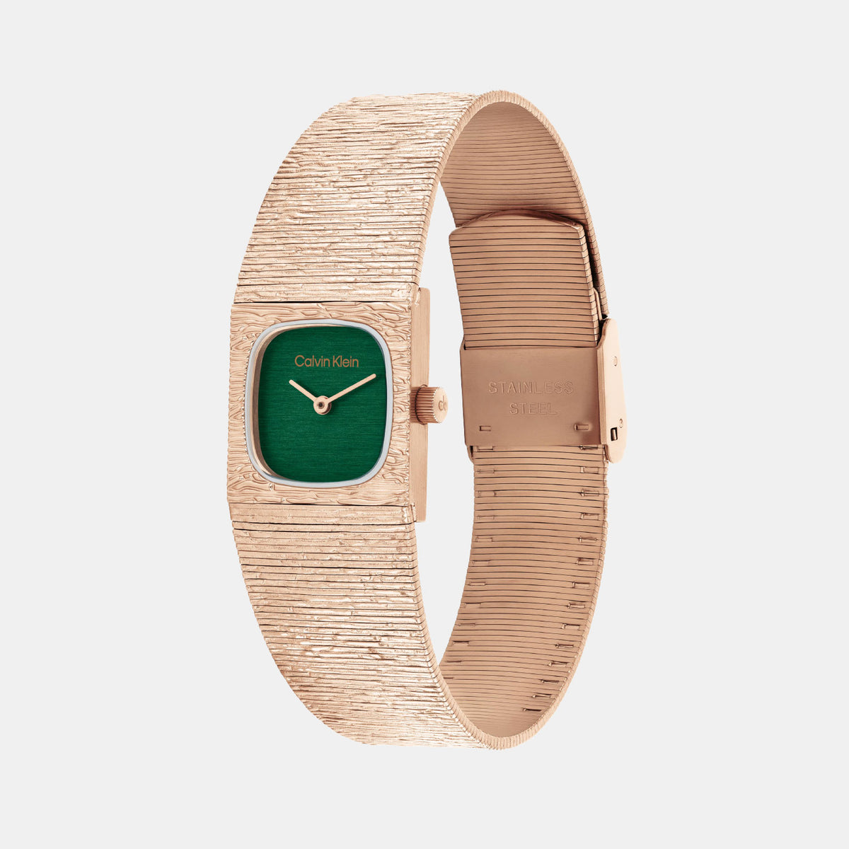 Sophisticated Women Quartz Green Dial Analog Mesh Watch 25100179