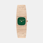 Sophisticated Square Women Quartz Green Dial Analog Stainless Steel Watch 25100179