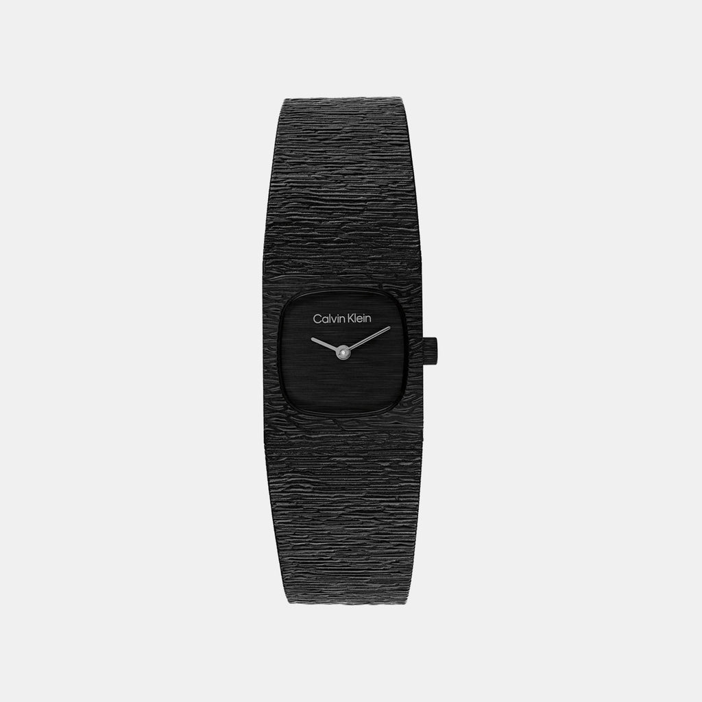 Sophisticated Square Women Quartz Black Dial Analog Stainless Steel Watch 25100180