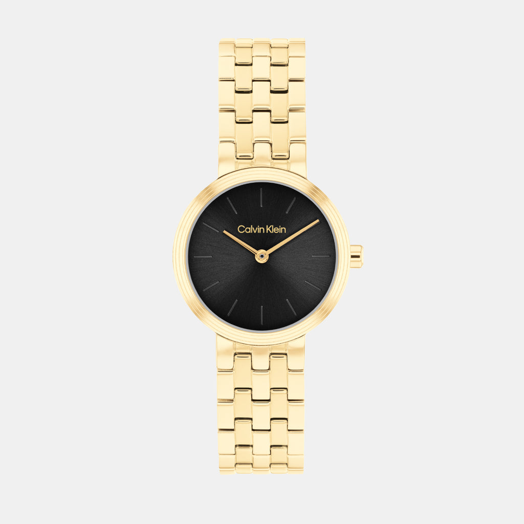 Women Quartz Black Dial Analog Stainless Steel Watch 25100187