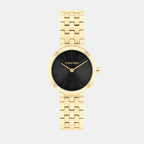 Women Quartz Black Dial Analog Stainless Steel Watch 25100187