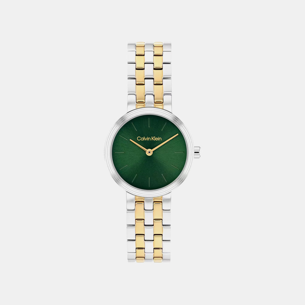 Women Quartz Green Dial Analog Stainless Steel Watch 25100188