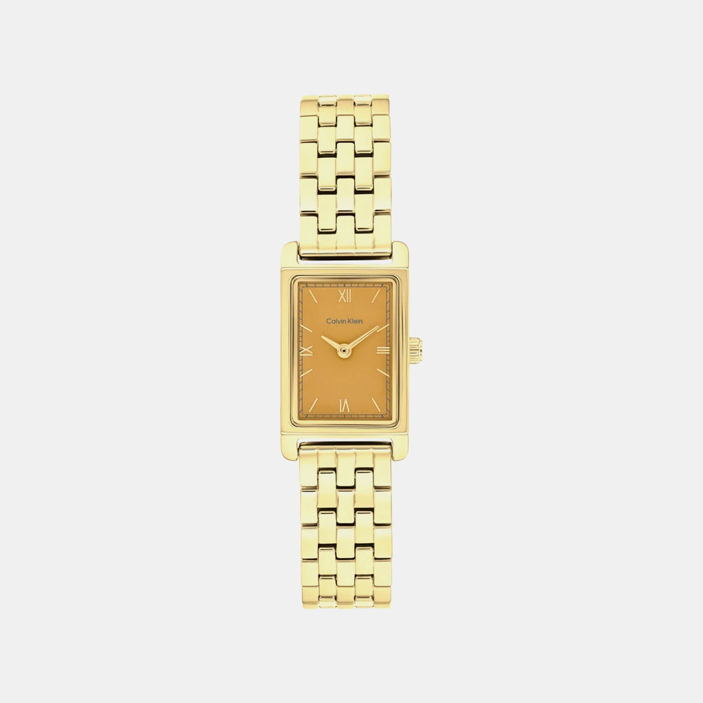 Ck Light Women Quartz Yellow Dial Analog Stainless Steel Watch 25100198