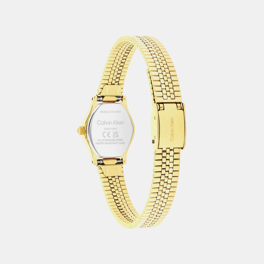 Ck Contemporary Women Quartz Gold Dial Analog Stainless Steel Watch 25100201