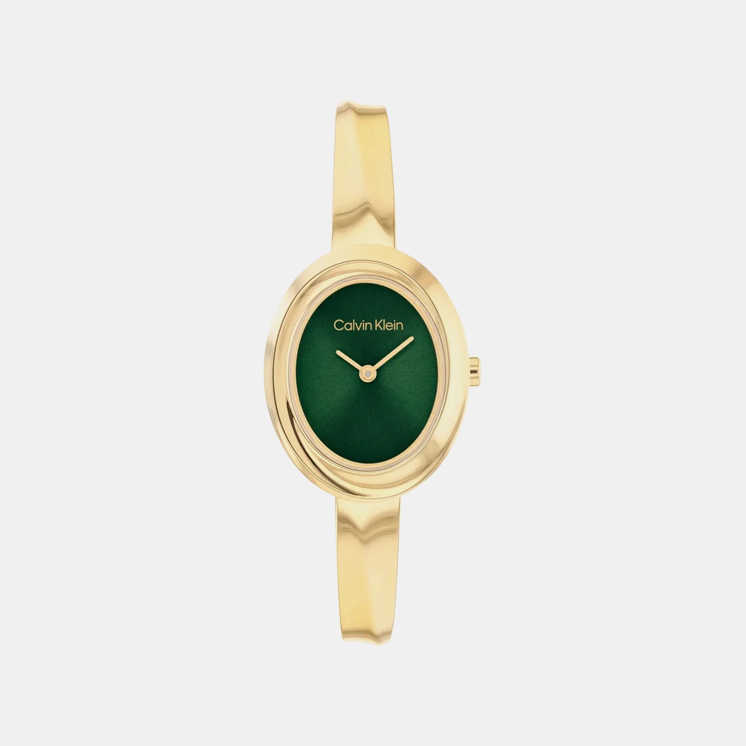 Twisted Bezel Women Quartz Green Dial Analog Stainless Steel Watch 25100203