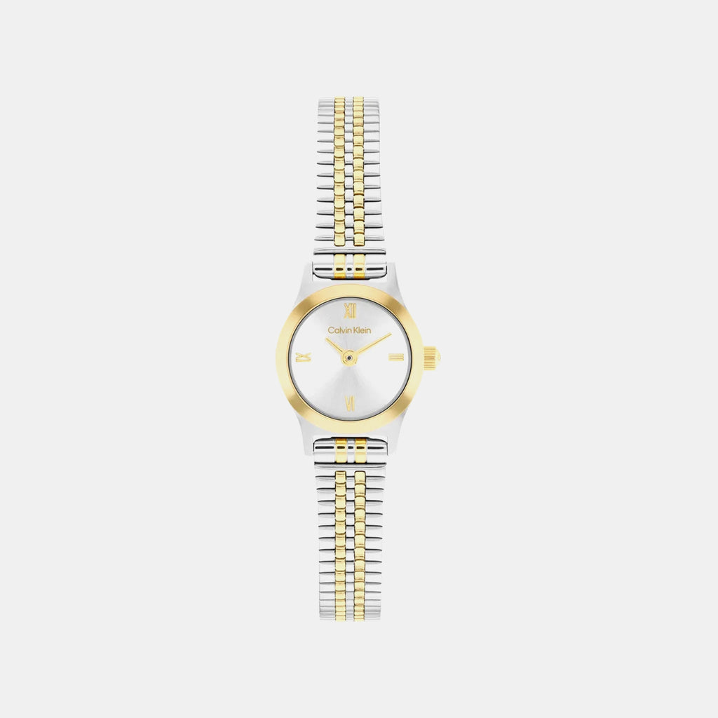 Contemporary Women Quartz Silver Dial Analog Stainless Steel Watch 25100207