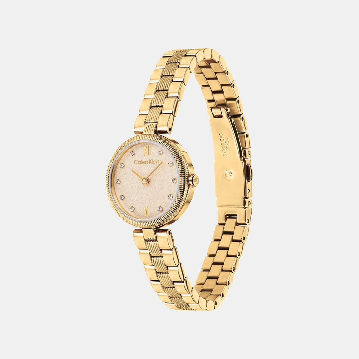 Gleam Women Quartz Gold Dial Analog Stainless Steel Watch 25100225