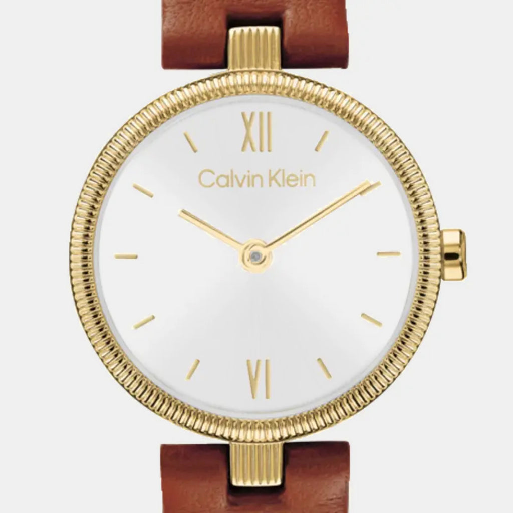 Gleam Women Quartz White Dial Analog Leather Watch 25100231