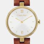 Gleam Women Quartz White Dial Analog Leather Watch 25100231