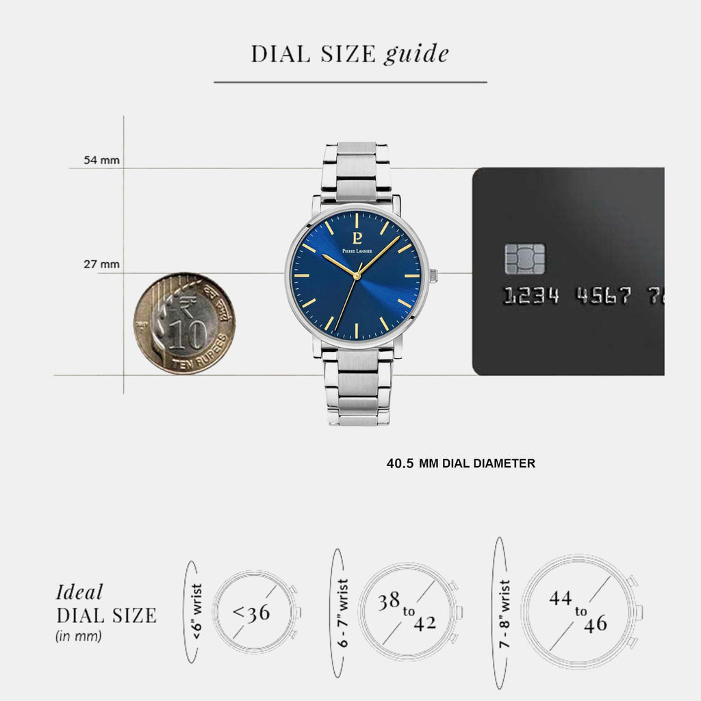 Essential Men Quartz Blue Dial Analog Stainless Steel Watch 251G161