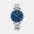 Pierre Lannier Essential Men Quartz Blue Dial Analog Stainless Steel Watch 251G161-1