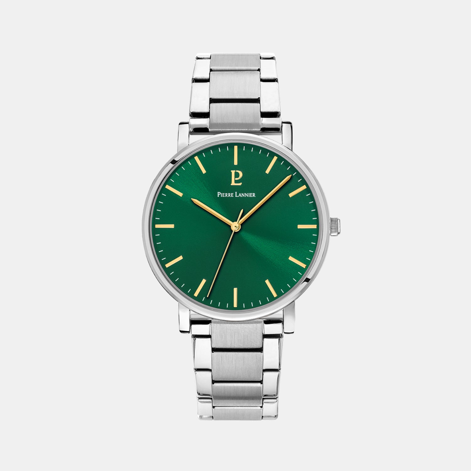 Pierre Lannier Essential Men Quartz Green Dial Analog Stainless Steel Watch 251G171-1
