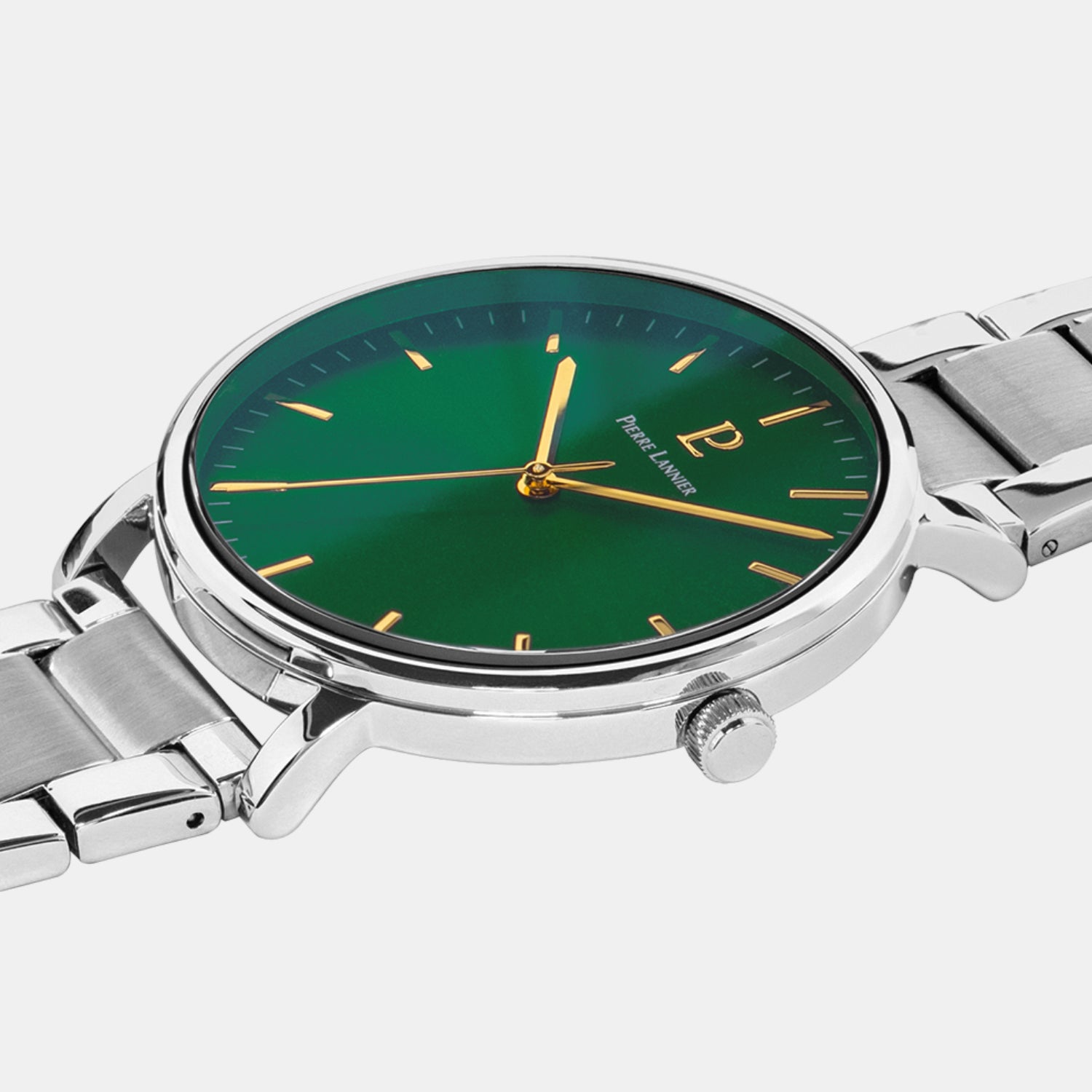 Pierre Lannier Essential Men Quartz Green Dial Analog Stainless Steel Watch 251G171-2