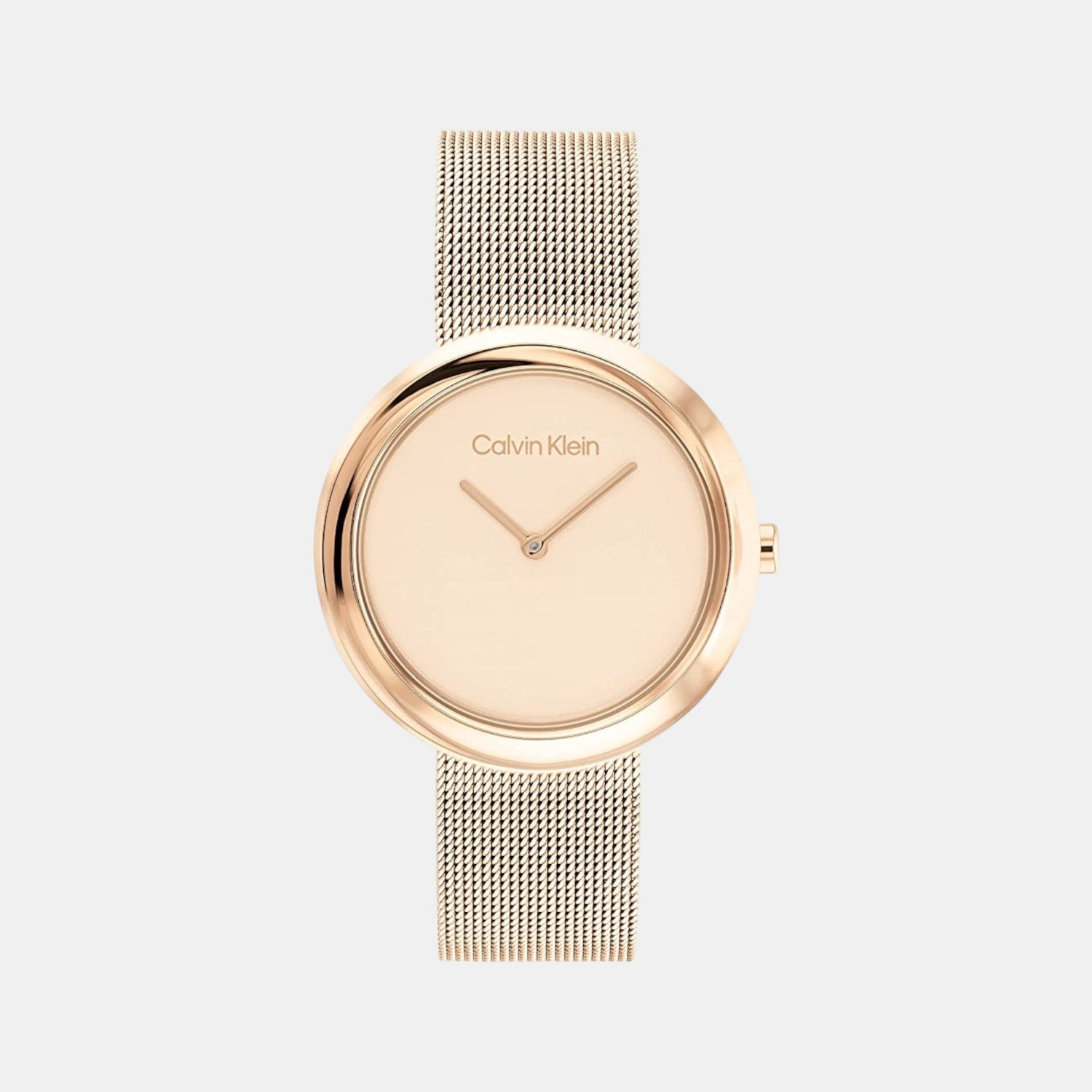 Twisted Bezel Women Quartz Rose Gold Dial Analog Stainless Steel Watch 25200013