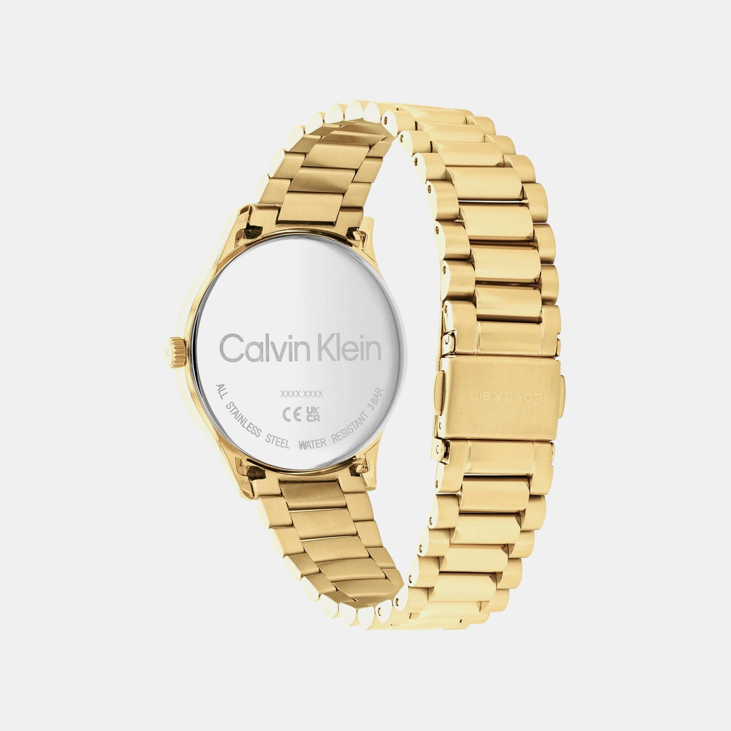 Ck Iconic Unisex Quartz Champagne Dial Analog Stainless Steel Watch 25200043