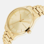 Ck Iconic Unisex Quartz Champagne Dial Analog Stainless Steel Watch 25200043