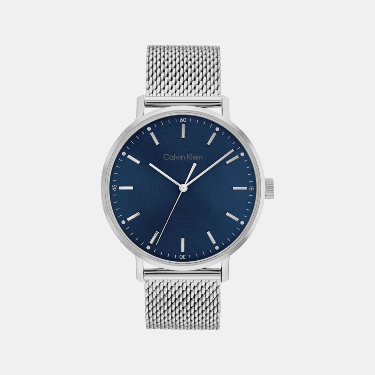Modern Men Quartz Blue Dial Analog Mesh Watch 25200045