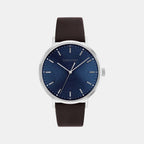 Modern Men Quartz Blue Dial Analog Leather Watch 25200052