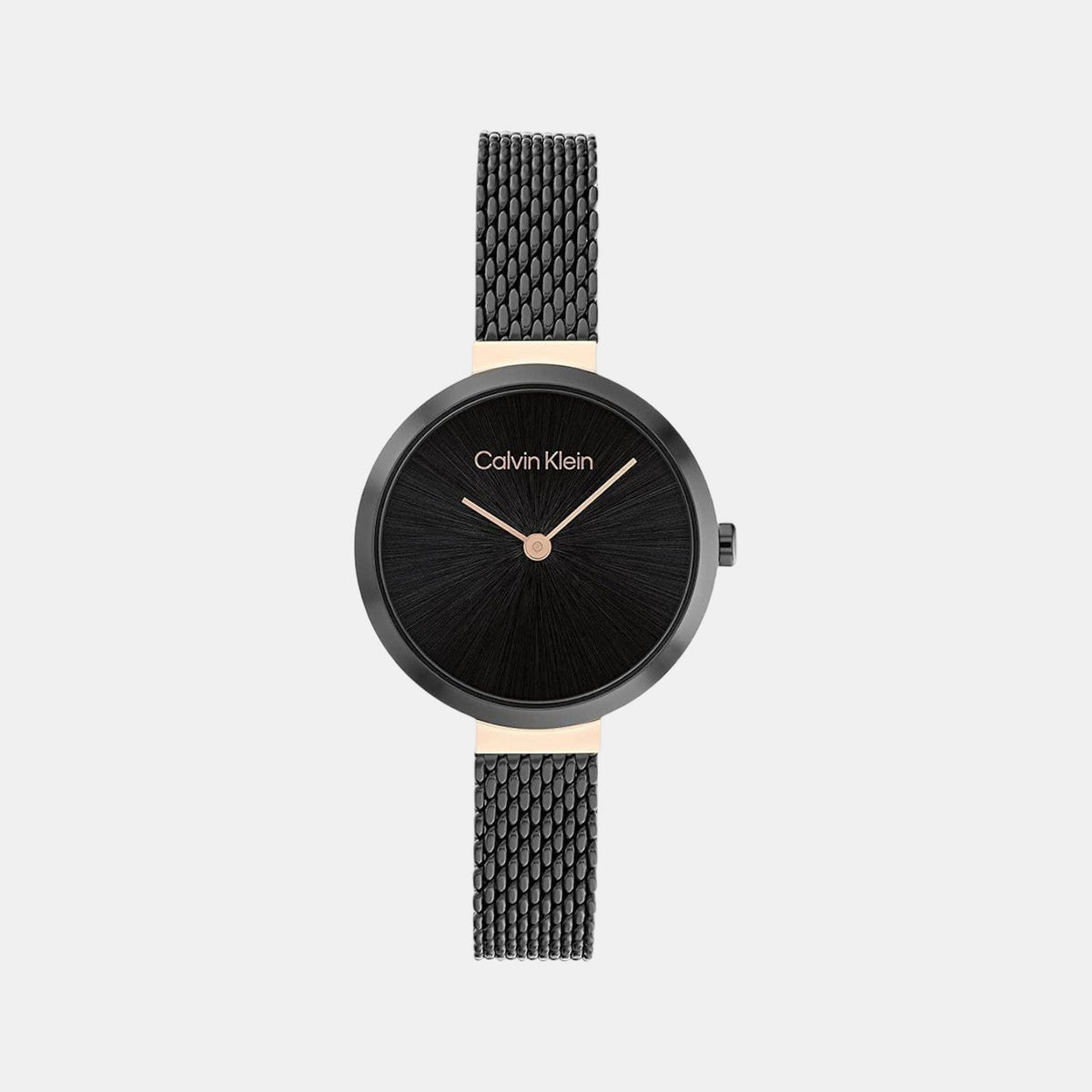 Minimalistic T-Bar Women Quartz Black Dial Analog Mesh Watch 25200084