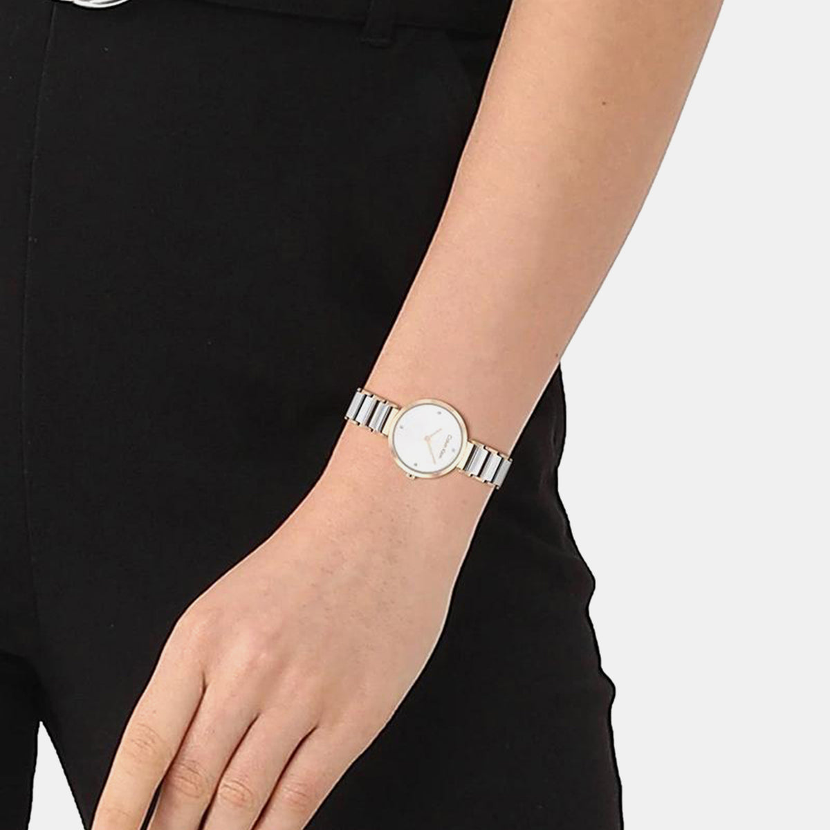 Minimalistic T-Bar Women Quartz Silver Dial Analog Stainless Steel Watch 25200139