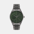 Ck Iconic Unisex Quartz Green Dial Analog Stainless Steel Watch 25200164