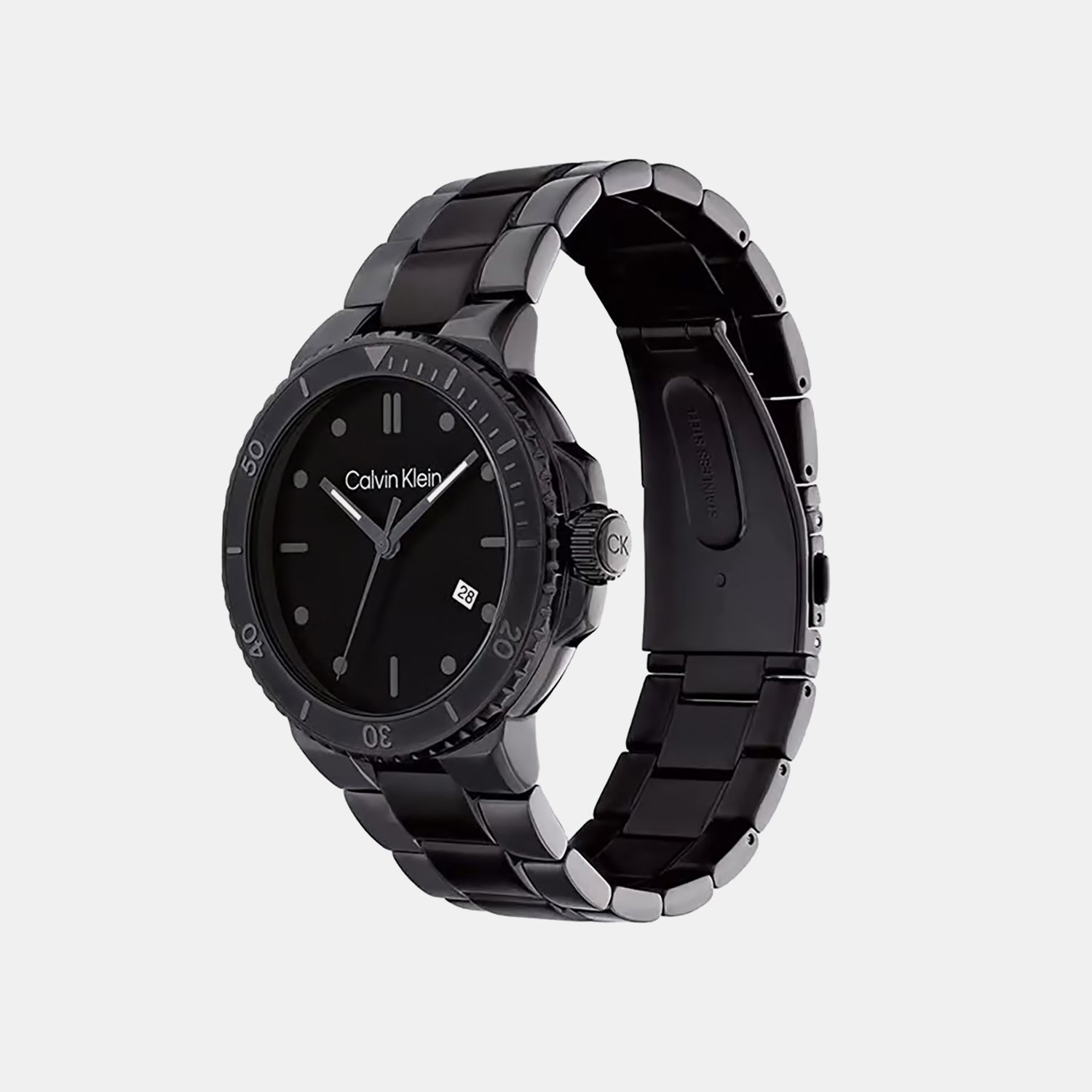 Sport Men Quartz Black Dial Analog Stainless Steel Watch 25200205