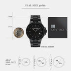 Sport Men Quartz Black Dial Analog Stainless Steel Watch 25200205